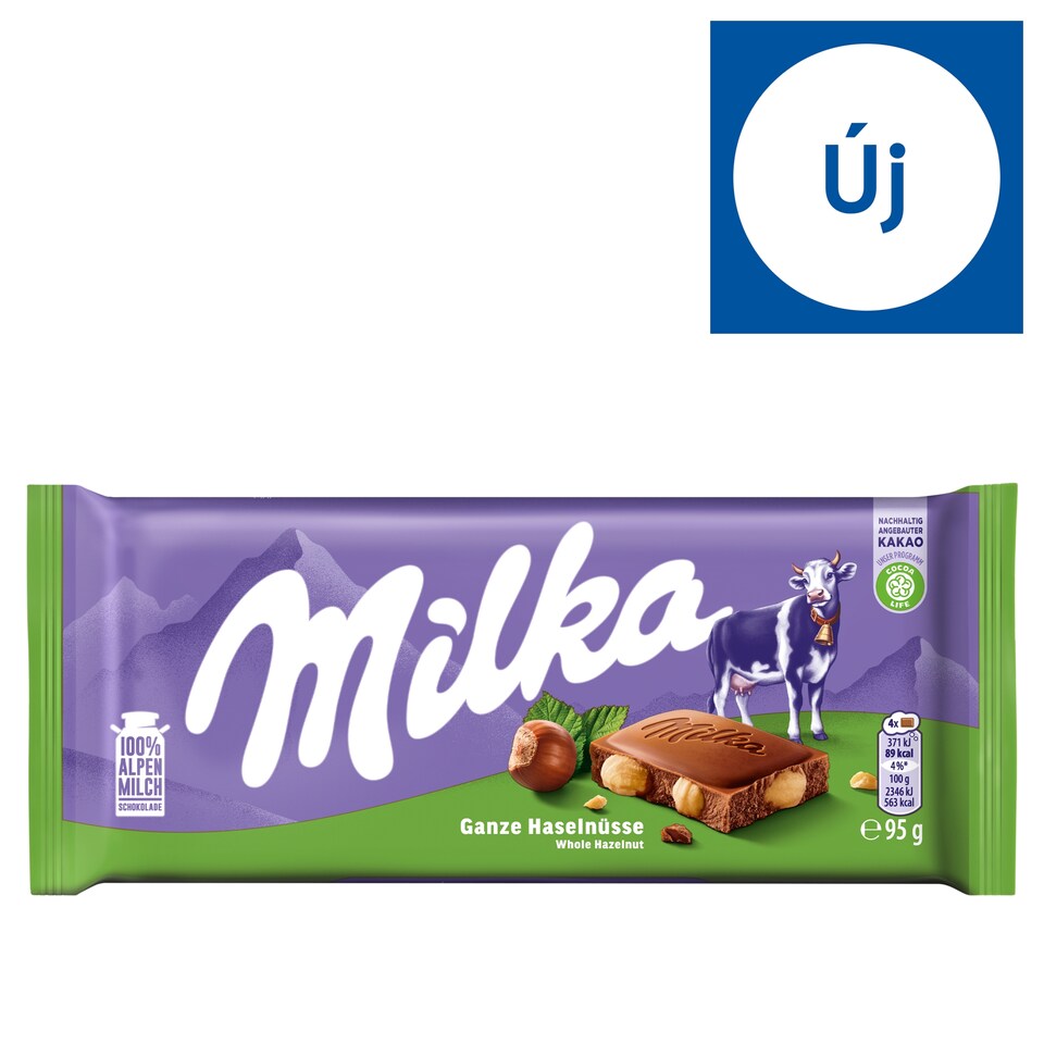 Milka Alpine Milk Chocolate with Whole Hazelnuts 95 g