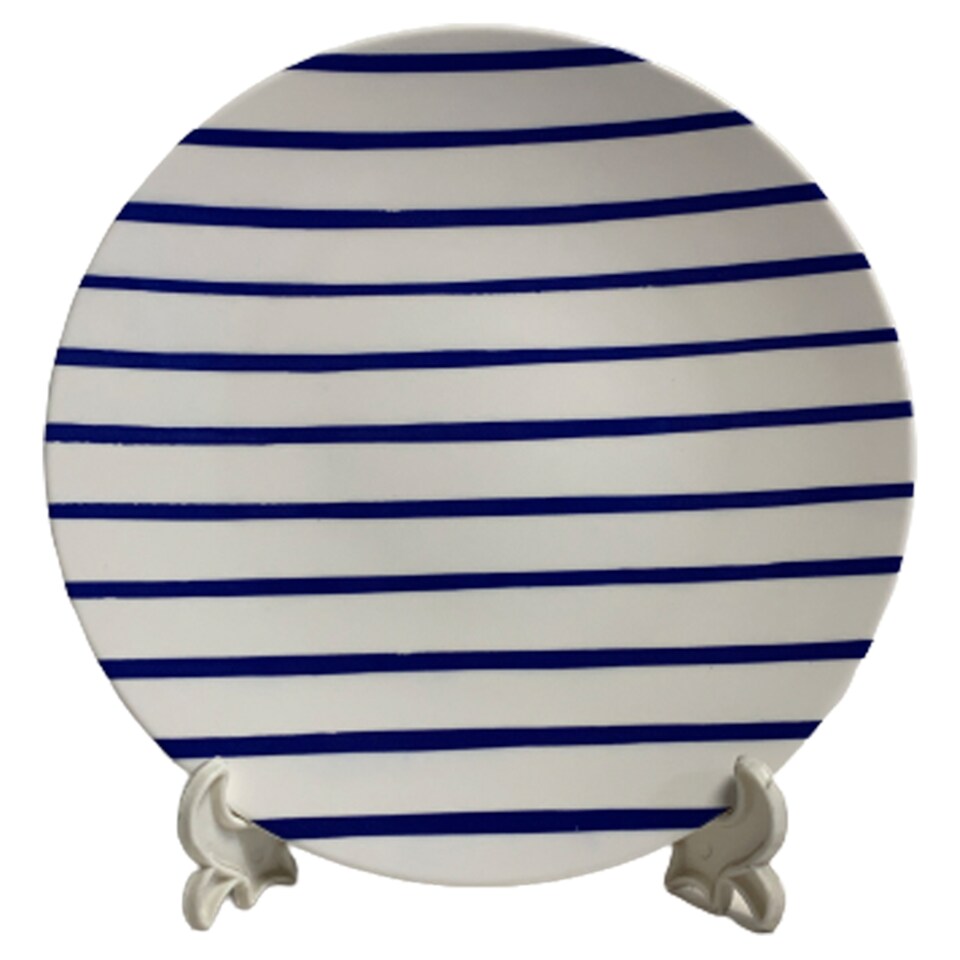 Tesco Thin Blue Stripe Side Plate