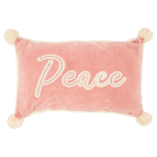 Fox & Ivy Powdered Stones Peace Cushion - Pink
