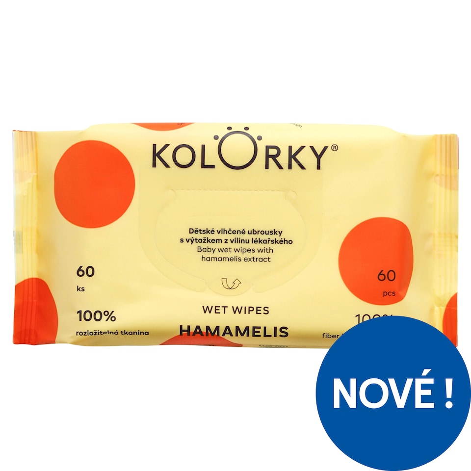 Kolorky Baby Wet Wipes with Hamamelis Extract 60 pcs