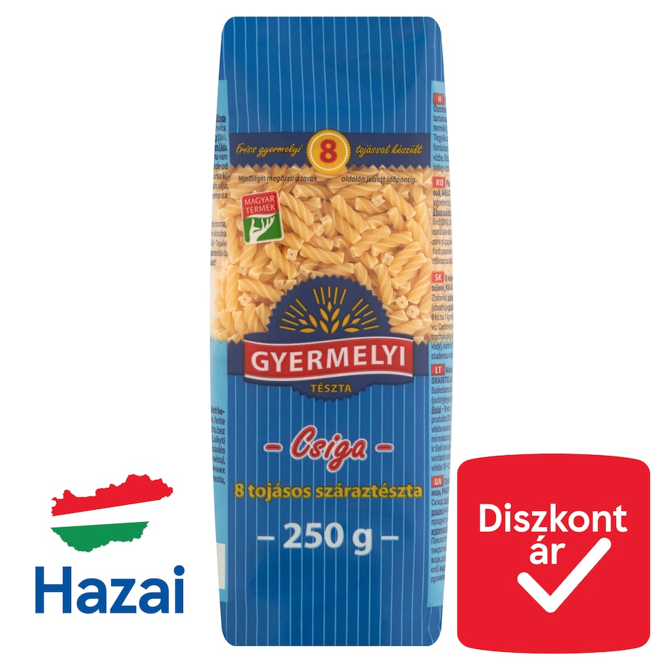 Gyermelyi csiga 8 tojásos száraztészta 250 g