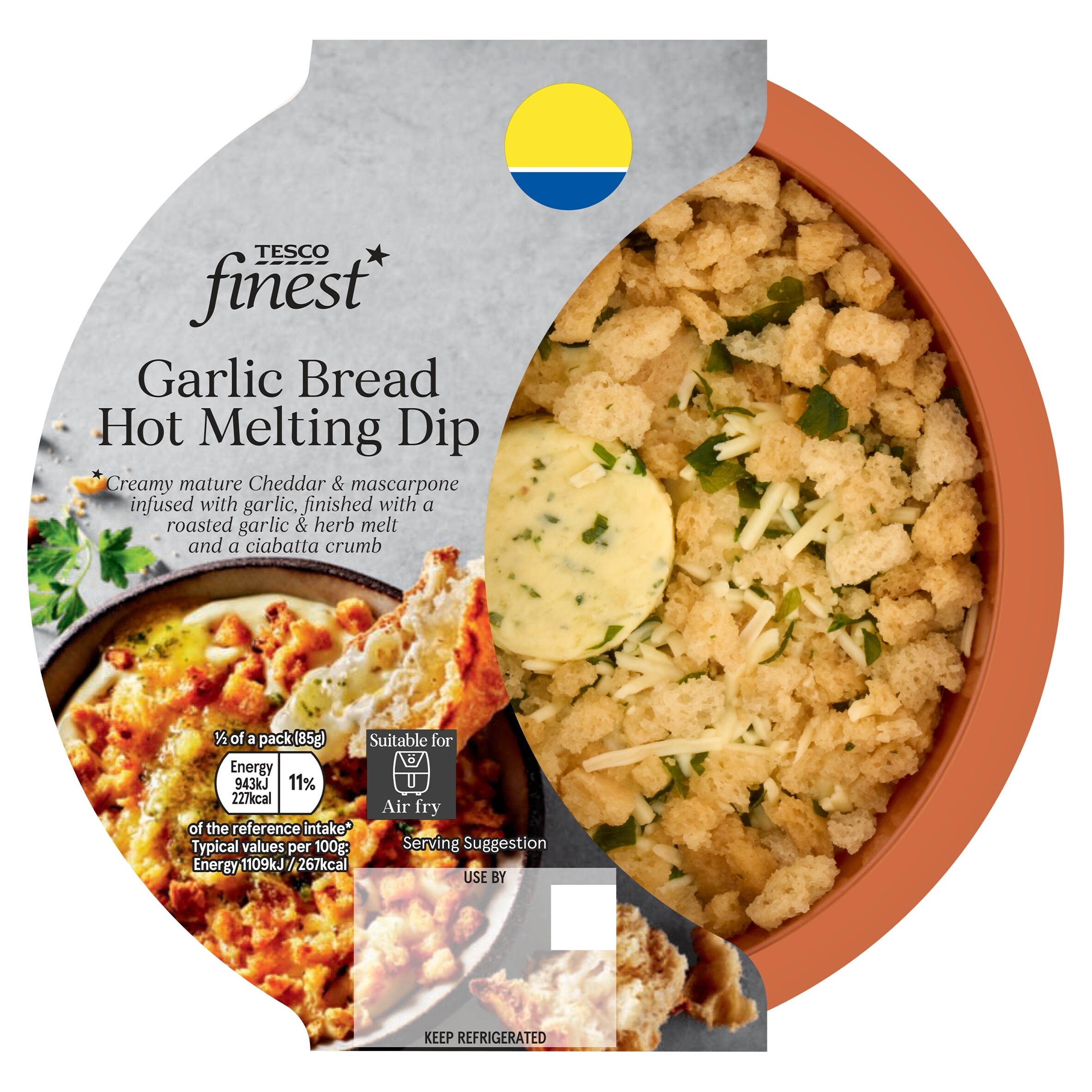 Tesco Finest Garlic Bread Hot Melting Dip 170g