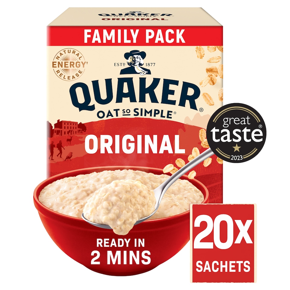 image 1 of Quaker Oat So Simple Original Porridge Sachets Big Pack 20x27g