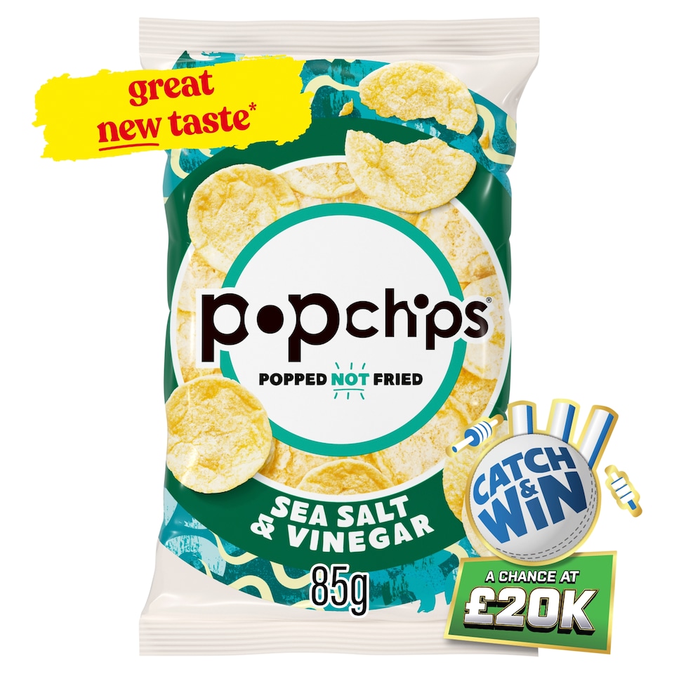 Popchips Sea Salt & Vinegar Sharing Crisps 85g