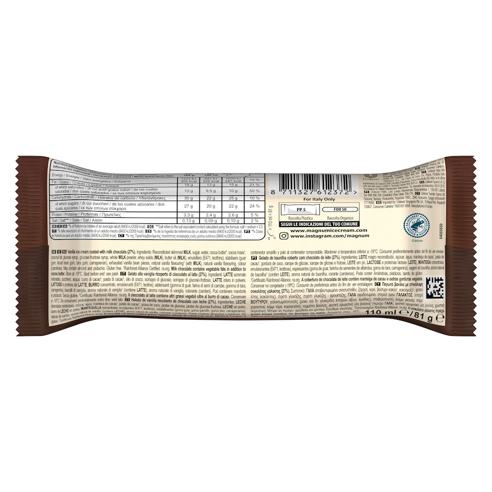 image 1 of MAGNUM CLASSIC ICE CREAM STICK 110ML
