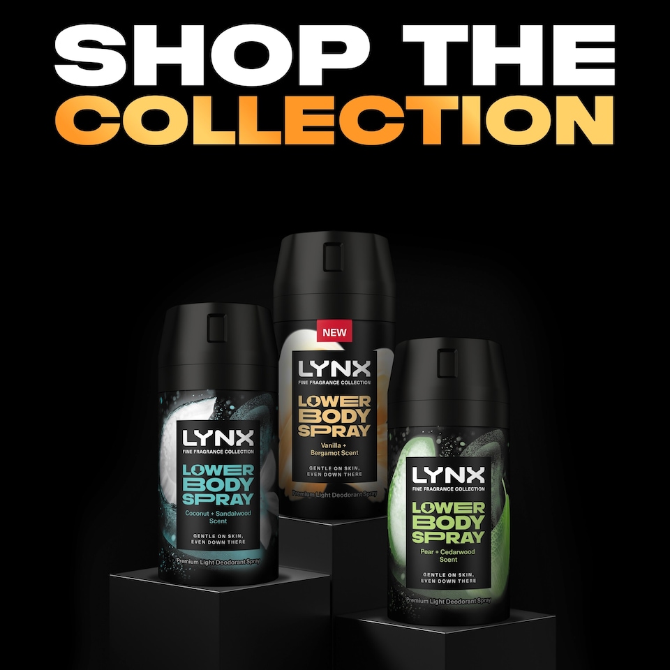 image 1 of Lynx Vanilla & Bergamot scent Premium Lower Body Spray Deodorant 100ml