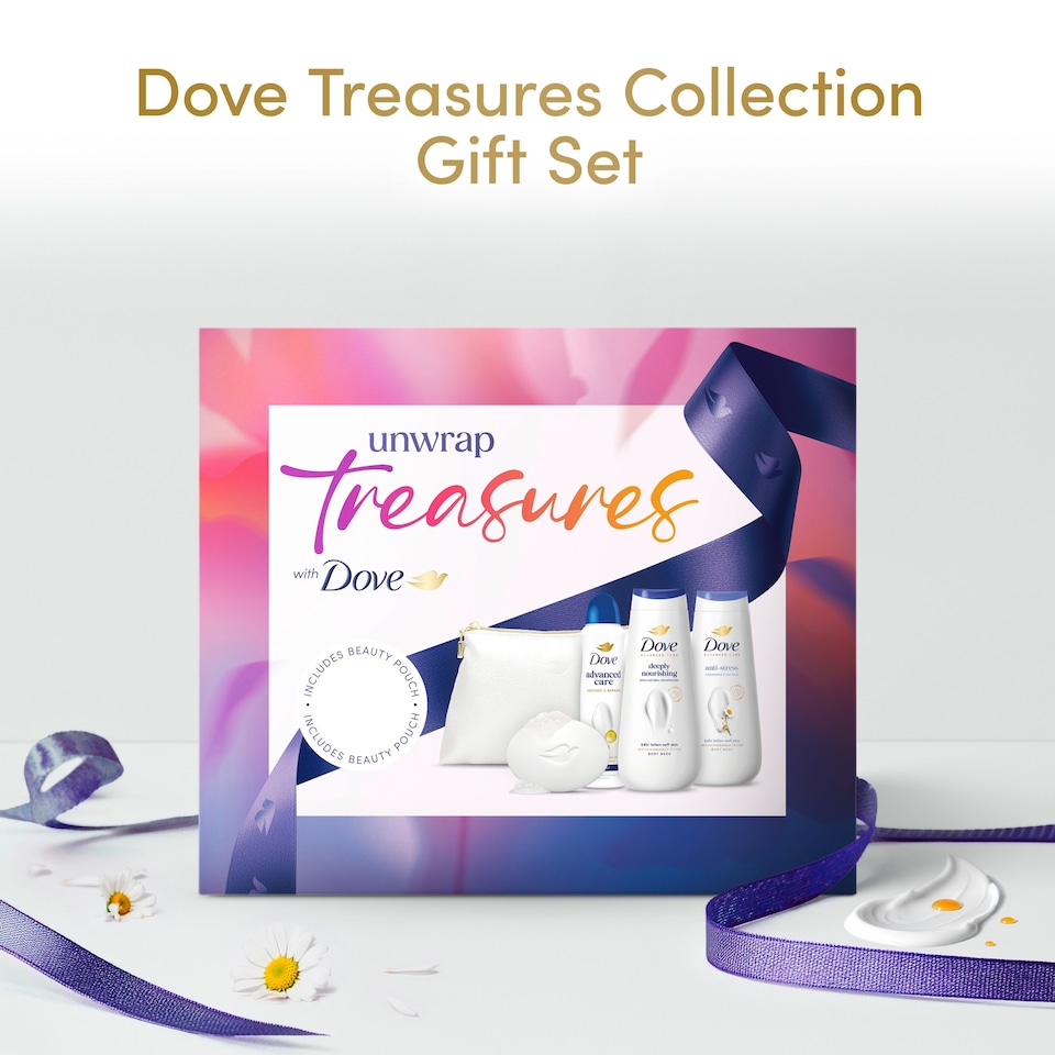 image 1 of Dove Treasures Collection with Beauty Pouch Gift Set