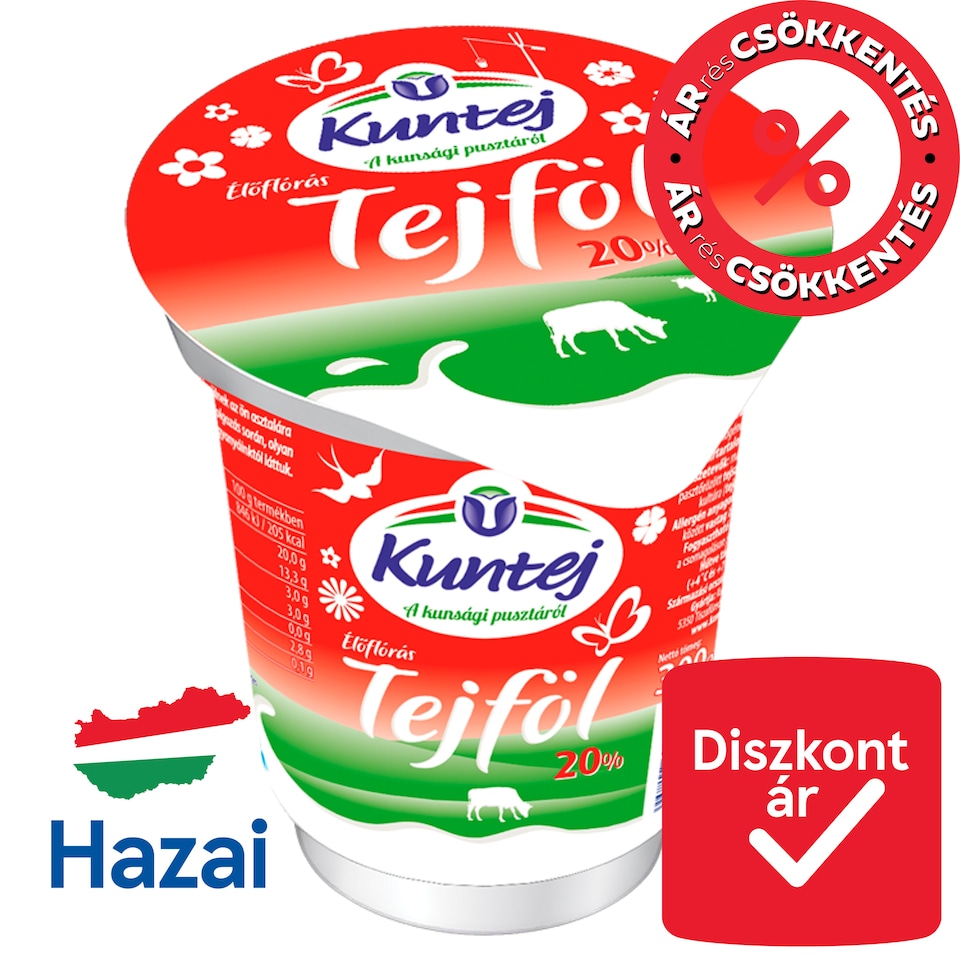 Kuntej élőflórás tejföl 20% 300 g