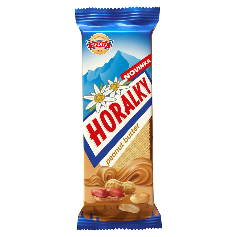 Sedita Horalky peanut butter Oplatky s arašídovou krémovou náplní v kakaové polevě 50g