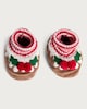 image 2 of F&F Baby Fleece Christmas Pudding Booties in Multi
