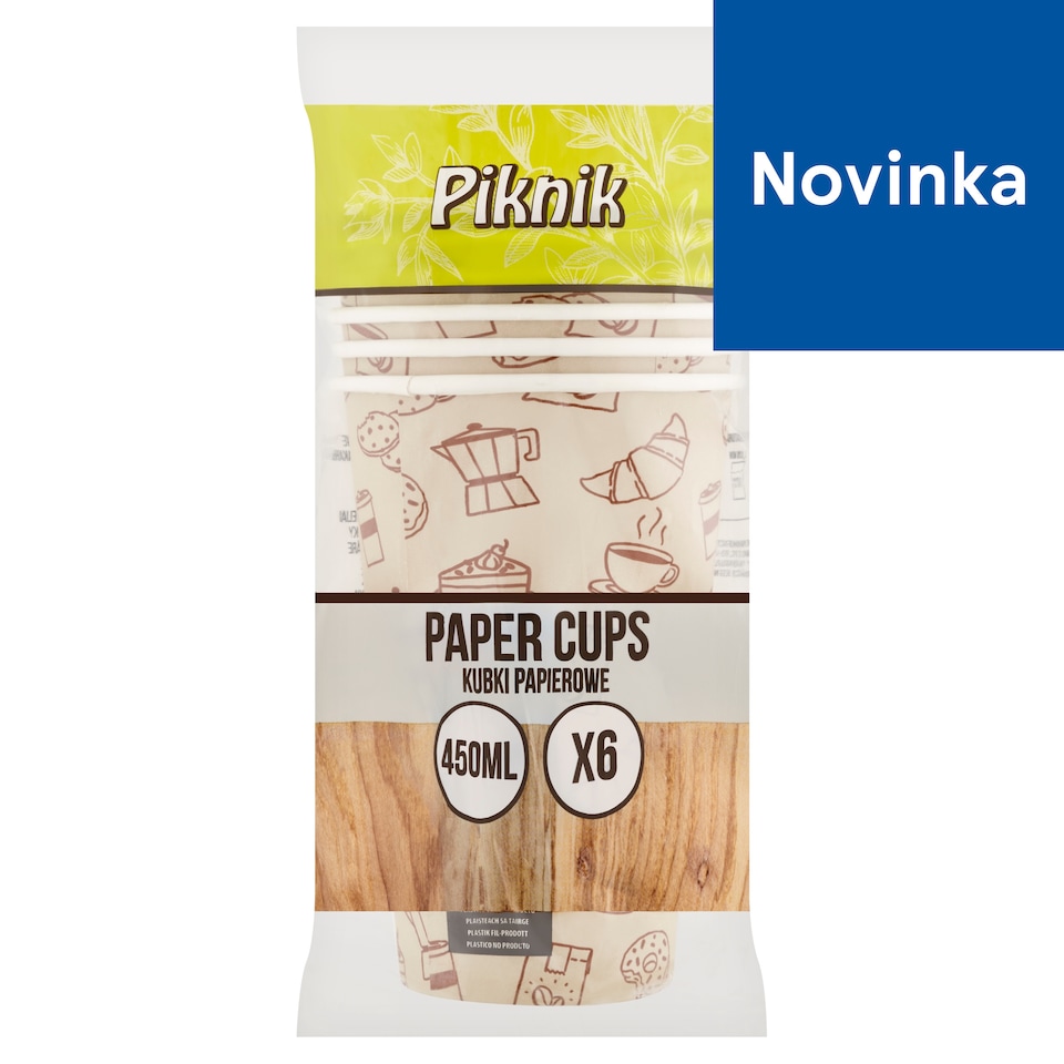 Piknik Papierové poháre 450 ml 6 ks