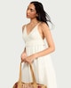 image 2 of F&F Pure Cotton Tiered Beach Dress in Cream