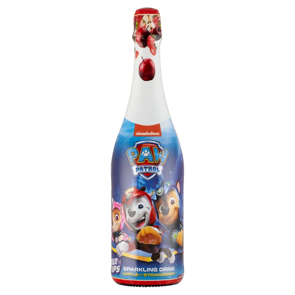 Paw Patrol Sparkling Fruit Drink with Apple-Strawberry Flavour, with Sugar and Sweetener 0,75 l