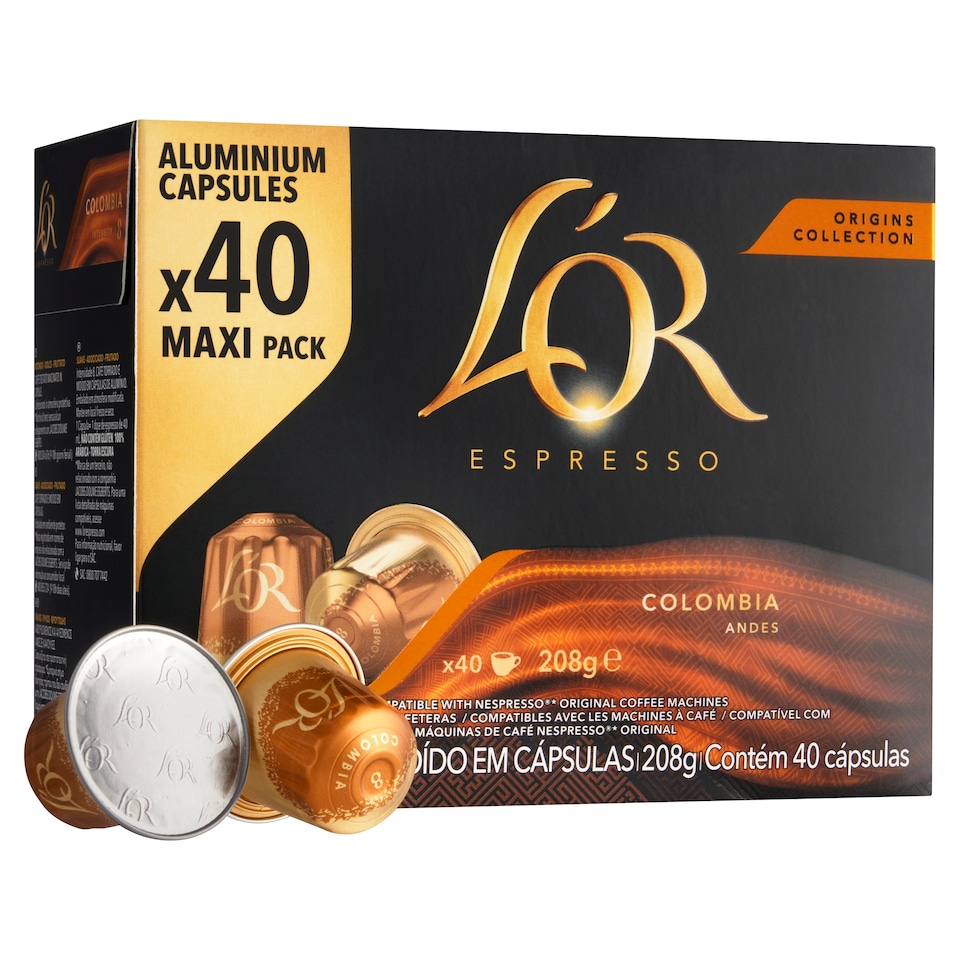 image 1 of L'OR Espresso Colombia Andes pražená mletá káva 40 kapsúl 208 g
