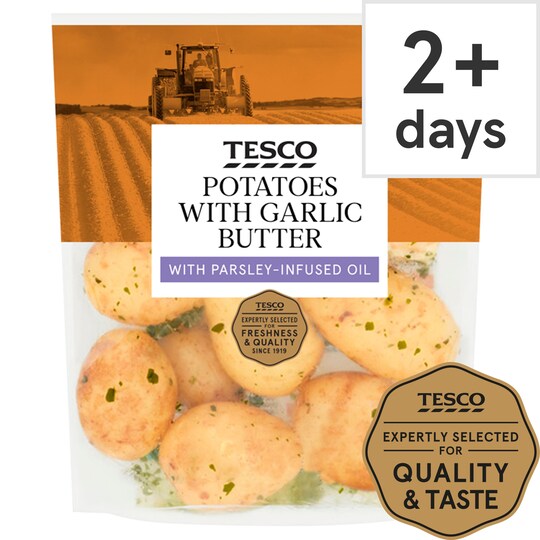 Tesco Potatoes With Garlic Butter 360G Tesco Groceries