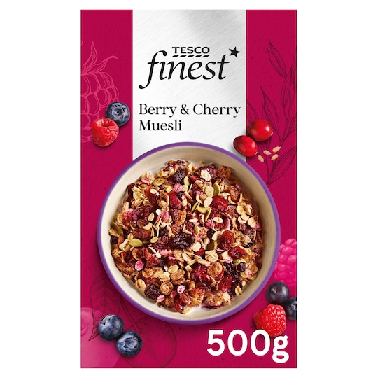 Tesco Finest Berry & Cherry Museli 500G Tesco Groceries