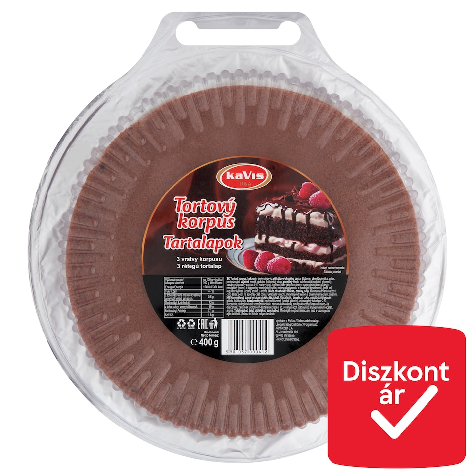 Kavis háromrétegű barna tortalapok piskóta tésztából 400 g