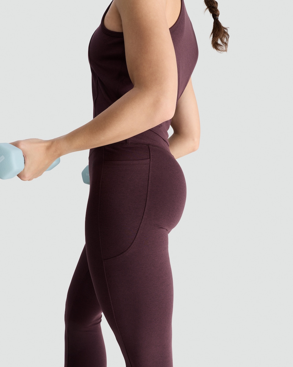 image 1 of F&F Active High Waisted Co-ord Leggings in Berry