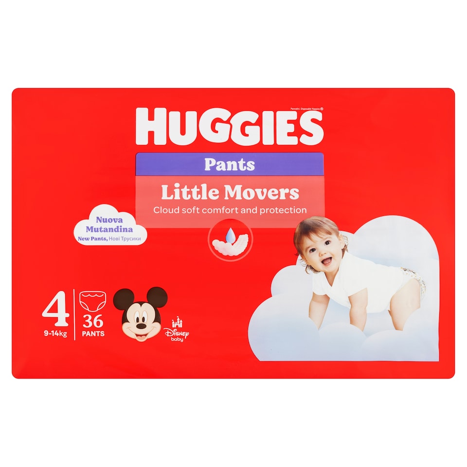 Huggies Little Movers bugyipelenka, méret: 4, 9-14 kg 36 db