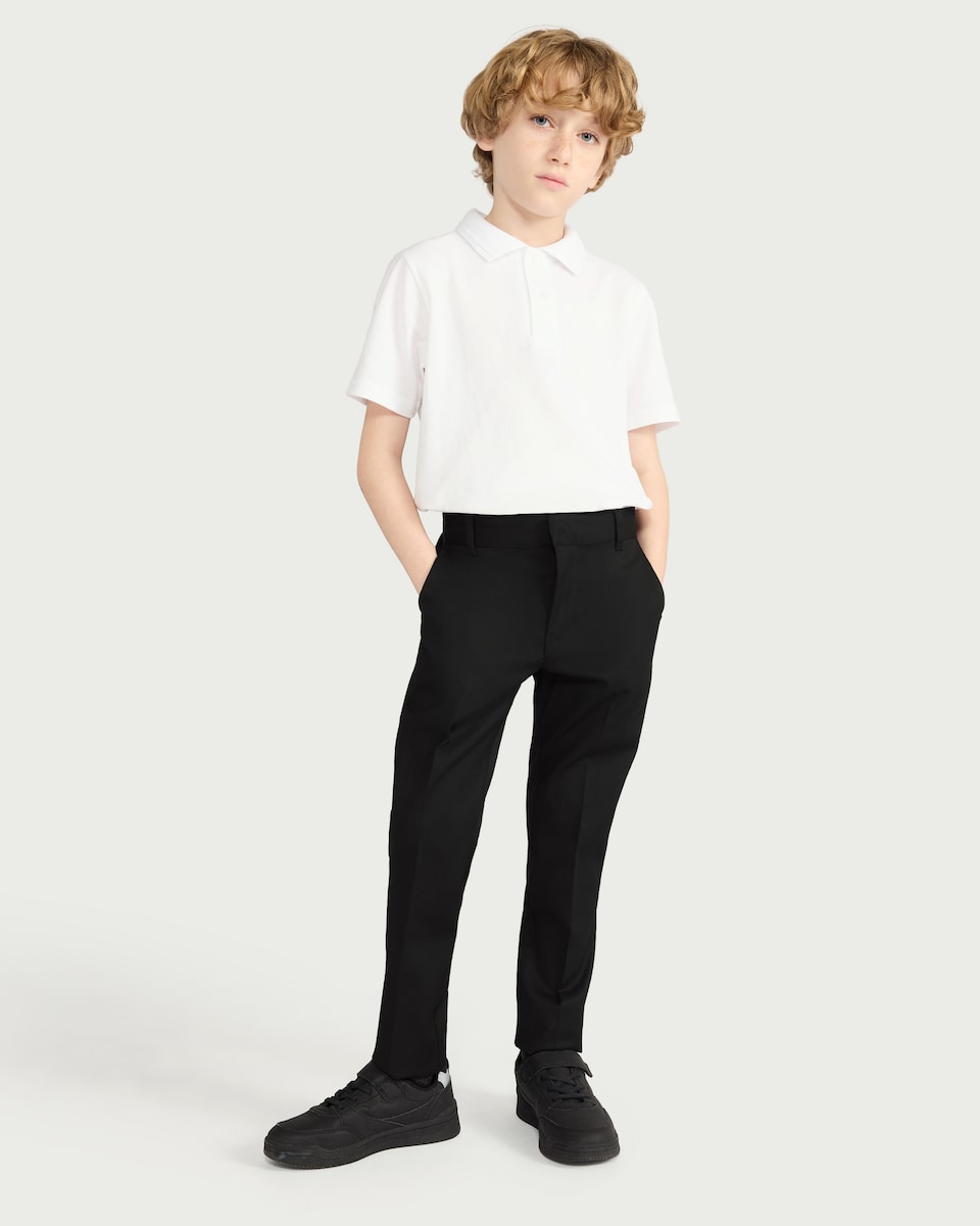 image 1 of F&F School Boys 2-Pack Skinny Fit Trousers in Black