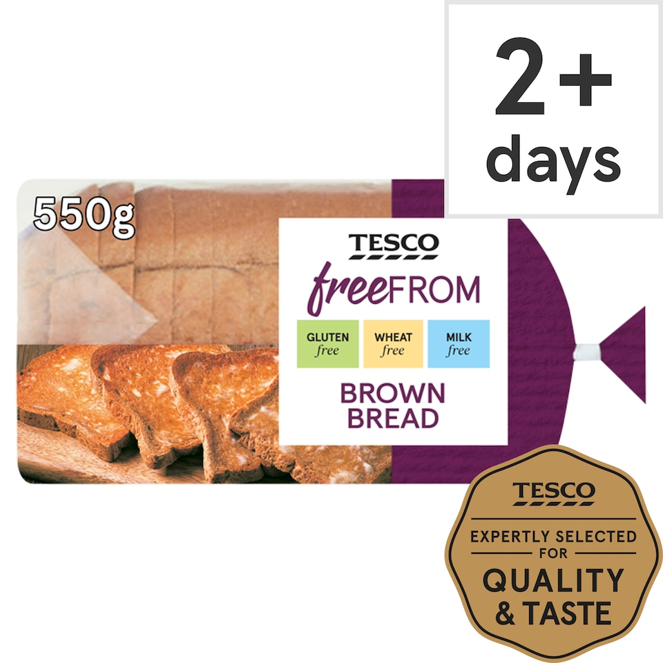 Tesco Free From Brown Sliced Bread 550g