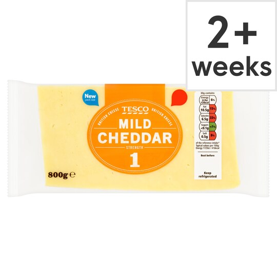 TESCO BRITISH MILD CHEDDAR CHEESE 800 g Tesco Groceries