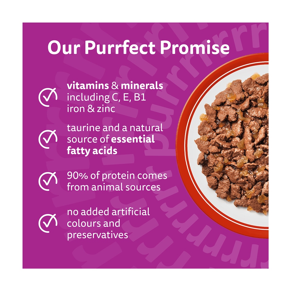 image 1 of Whiskas Adult Wet Cat Food Pouches Meaty Meals in Jelly 12x85g