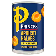 PRINCES APRICOT HALVES IN LIGHT SYRUP 410G