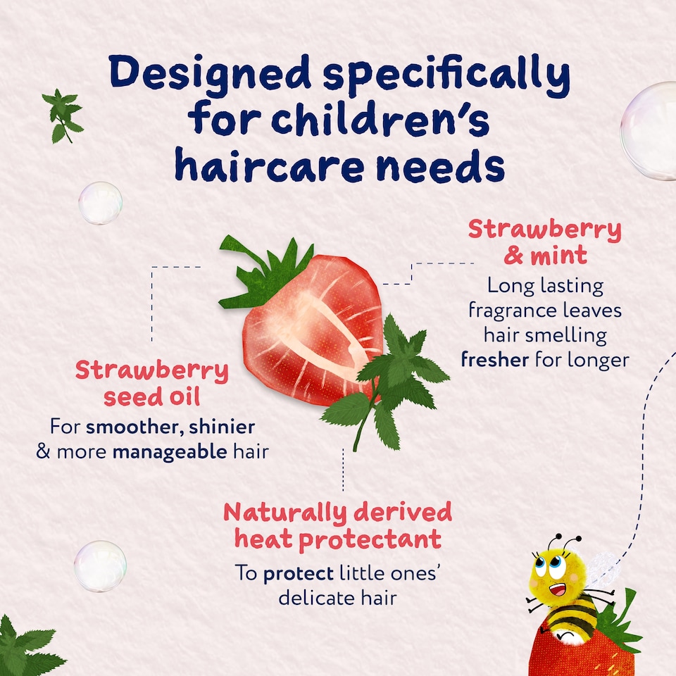image 1 of Childs Farm 3 in 1 Tangle-Taming Hair Detangler Strawberry and Mint 100ml