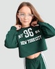 image 2 of F&F Girls 2-Piece Cotton Rich New York City Sweatshirt and Joggers Set in Green