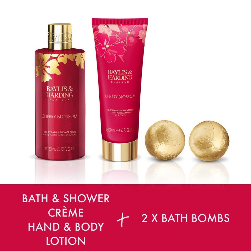 image 1 of Baylis & Harding Boudiore Cherry Blossom Bathing Gift Set