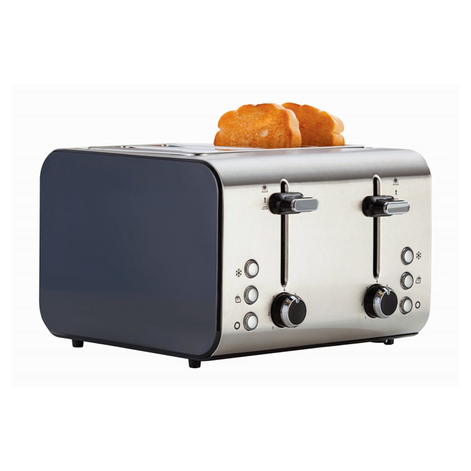 Tesco 4Tssb15 Slice Stainless 4 Black Toaster