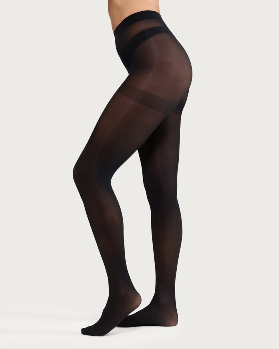 image 1 of F&F 3-Pack 40 Denier Opaque Tights in Black