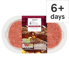 Tesco 4 Quarter Pounder Beef Burger 454g