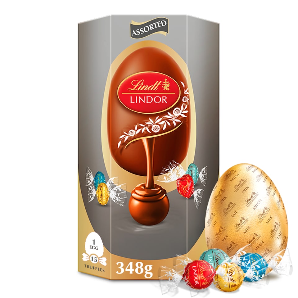 image 1 of Lindt Milk Chocolate Egg With Assorted Truffles 348G