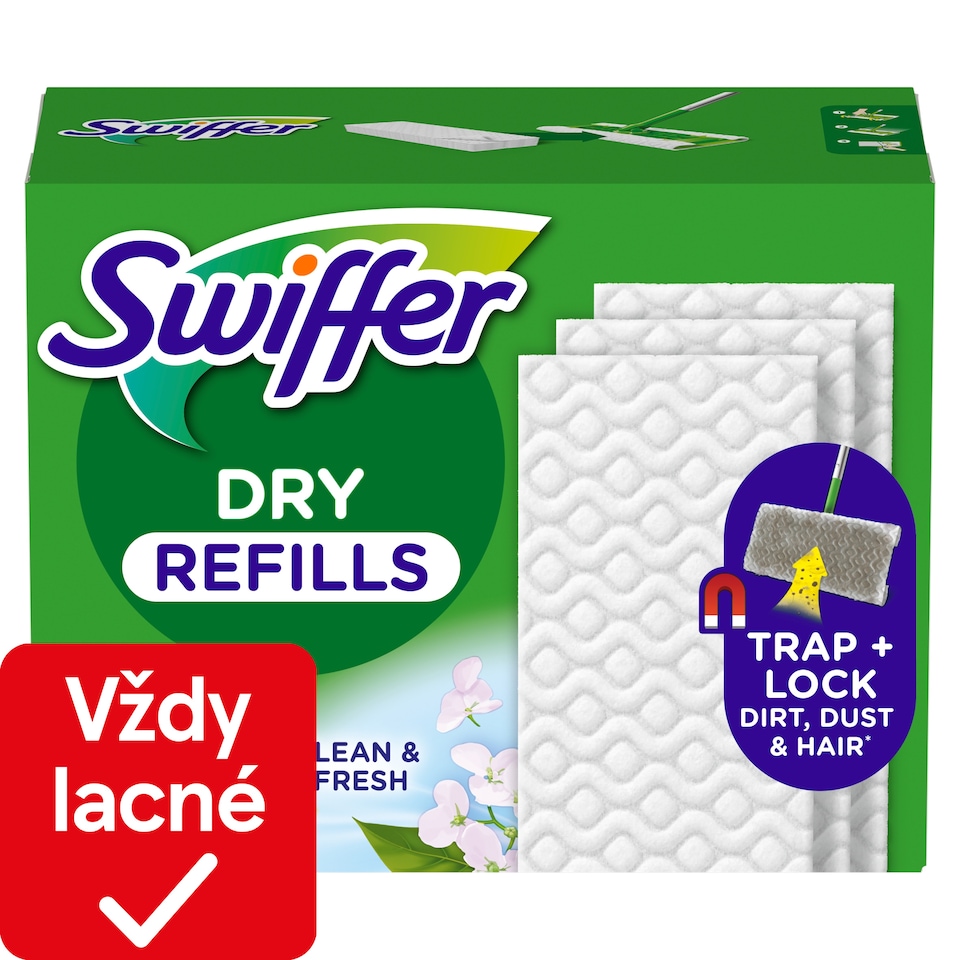 image 1 of Swiffer Sweeper Dry Floor Pads Refills Counts Traps & Locks Dust