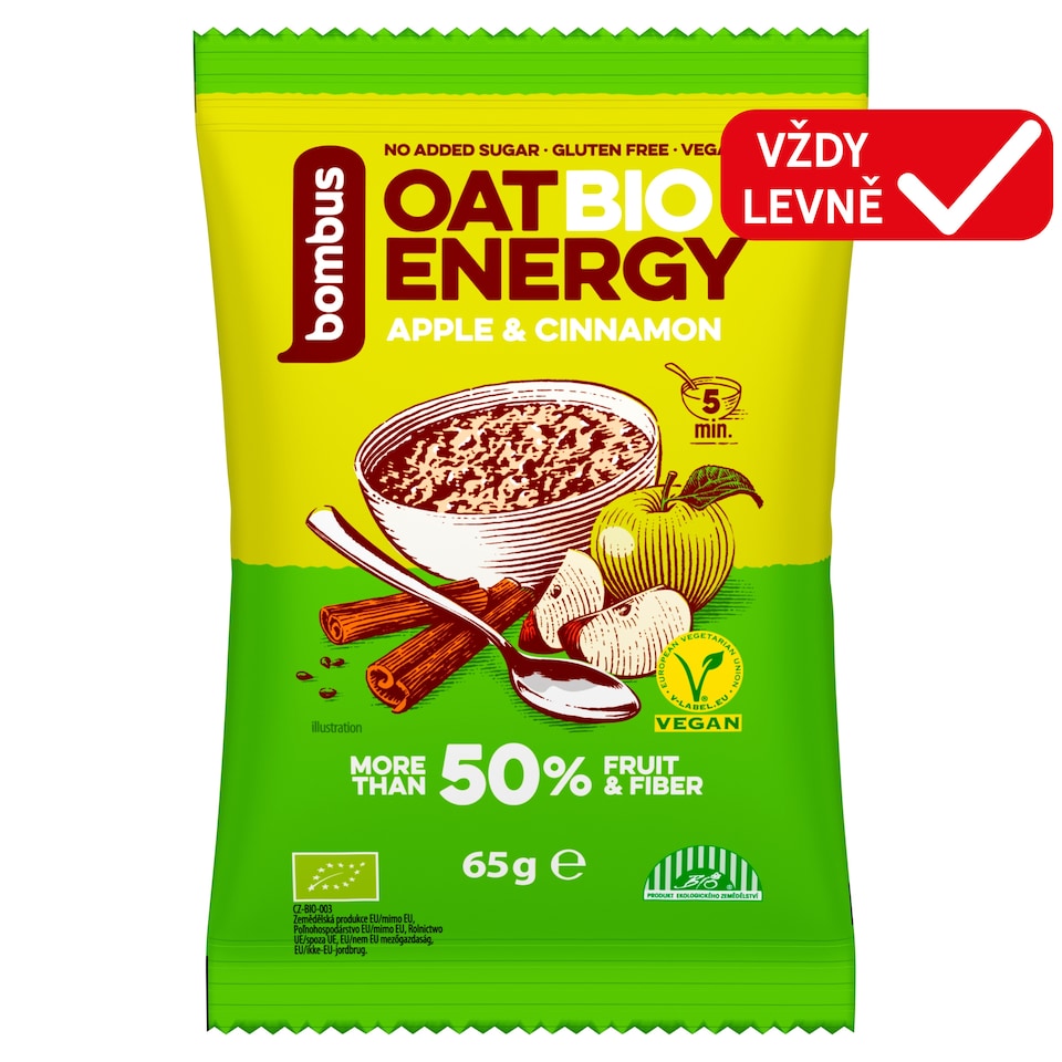 Bombus Bio ovesná kaše s ovocem 65g