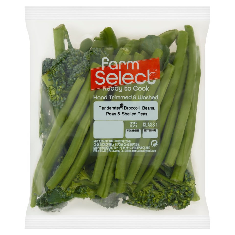 Farm Select Tenderstem Broccoli, fine beans, sugar snaps and shelled peas 250g