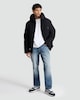 image 1 of F&F Shower Resistant Hooded Puffer Jacket in Black