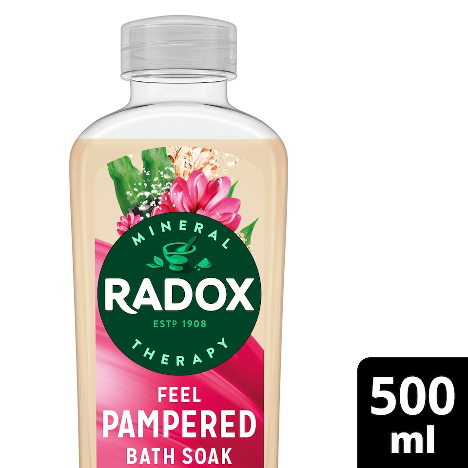 image 1 of Radox Shea Butter & Ginger Feel Pampered Bath Soak Bubble Bath 500ml