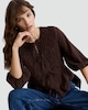 image 1 of F&F Textured Smocked Tie-Front Blouse in Brown