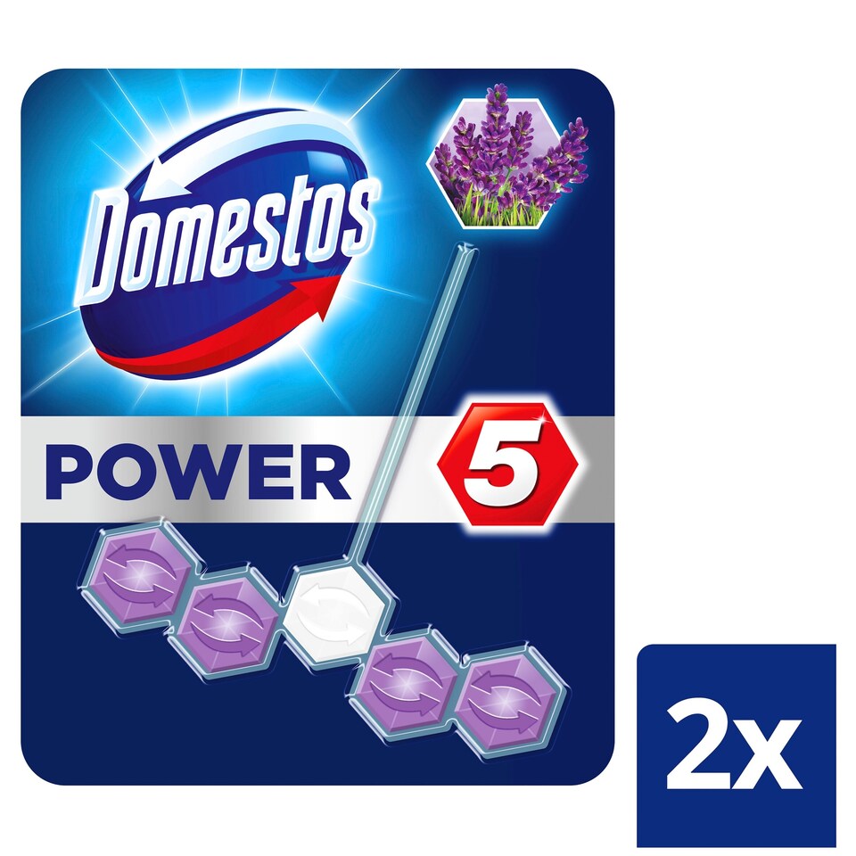 image 1 of Domestos Power 5 Rim Block Lavender 2 X 55G