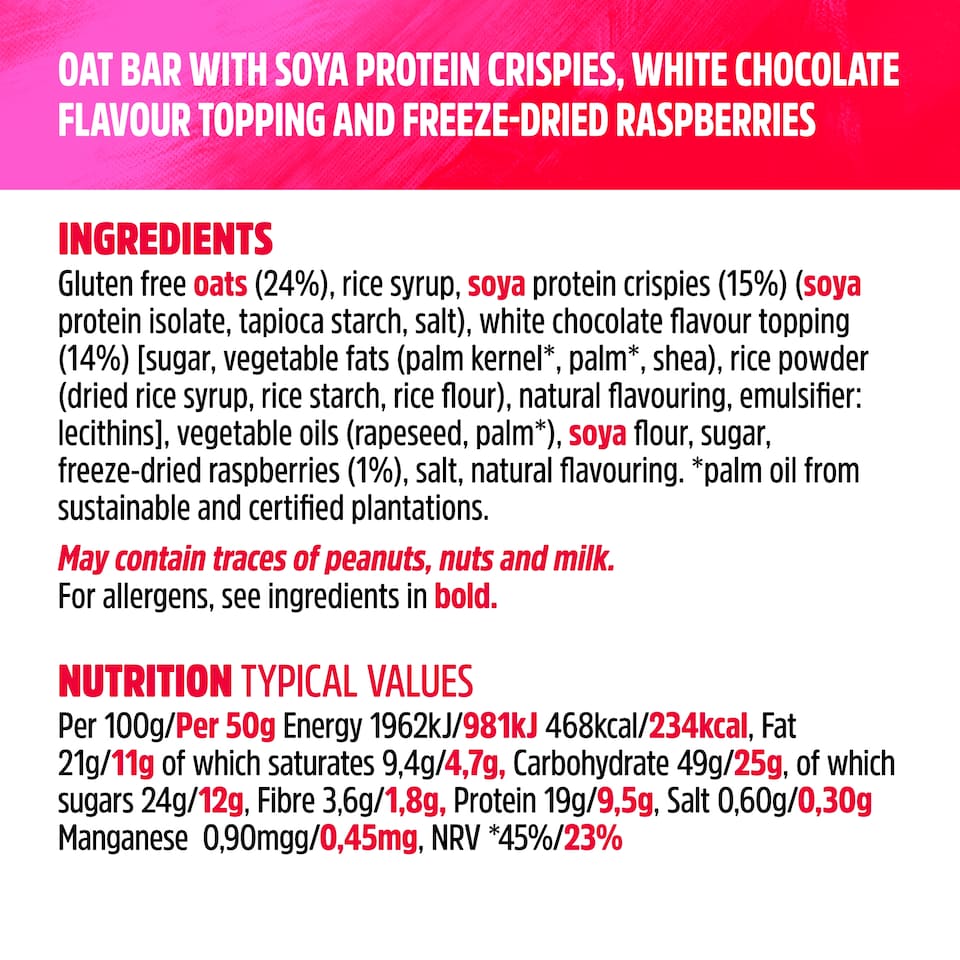 image 1 of TREK Protein Flapjacks - White Chocolate & Raspberry 3 Pack 50g