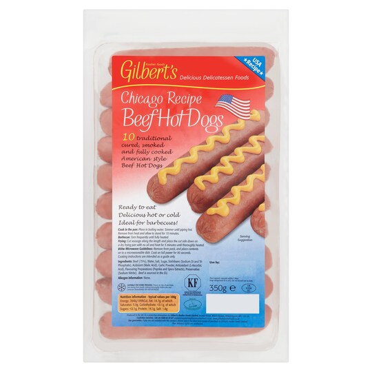 Gilberts American Hot Dogs 350G Tesco Groceries