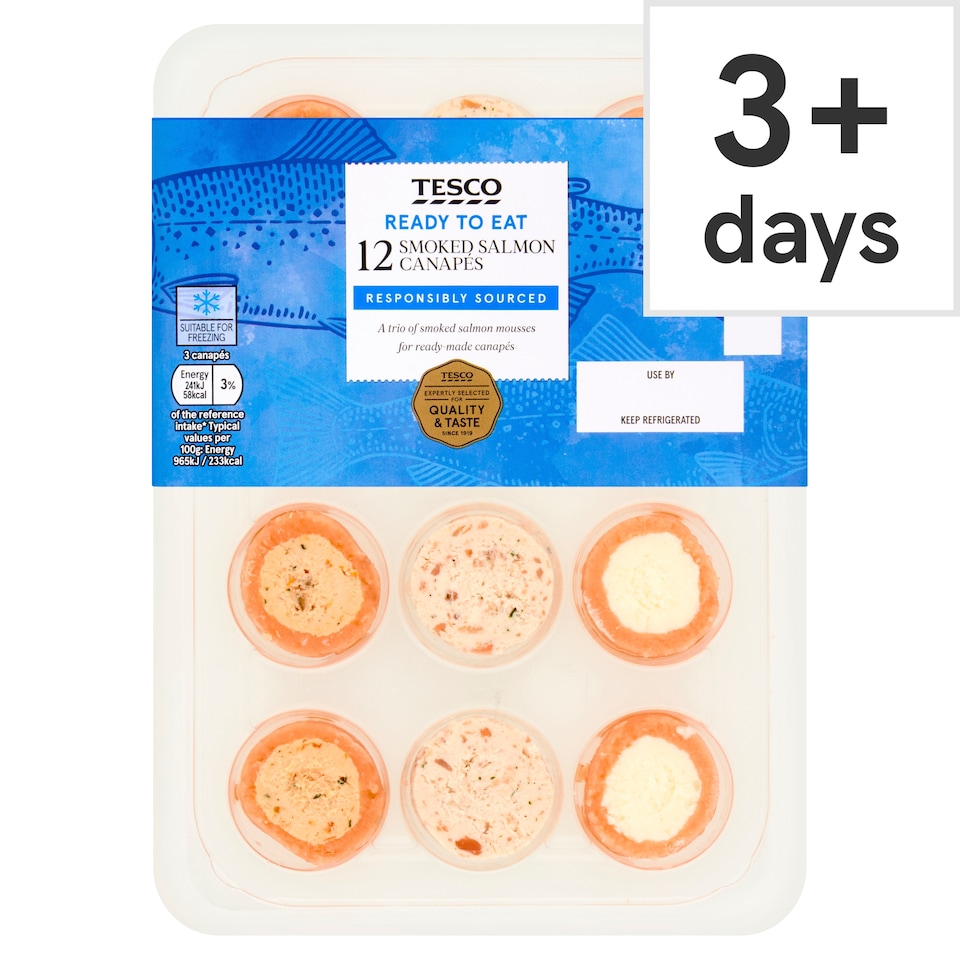 Tesco Smoked Salmon Canapes 12 Pack 100g