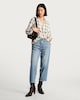 image 2 of F&F Twist Front Check Print Long Sleeved Shirt with Lurex in Cream
