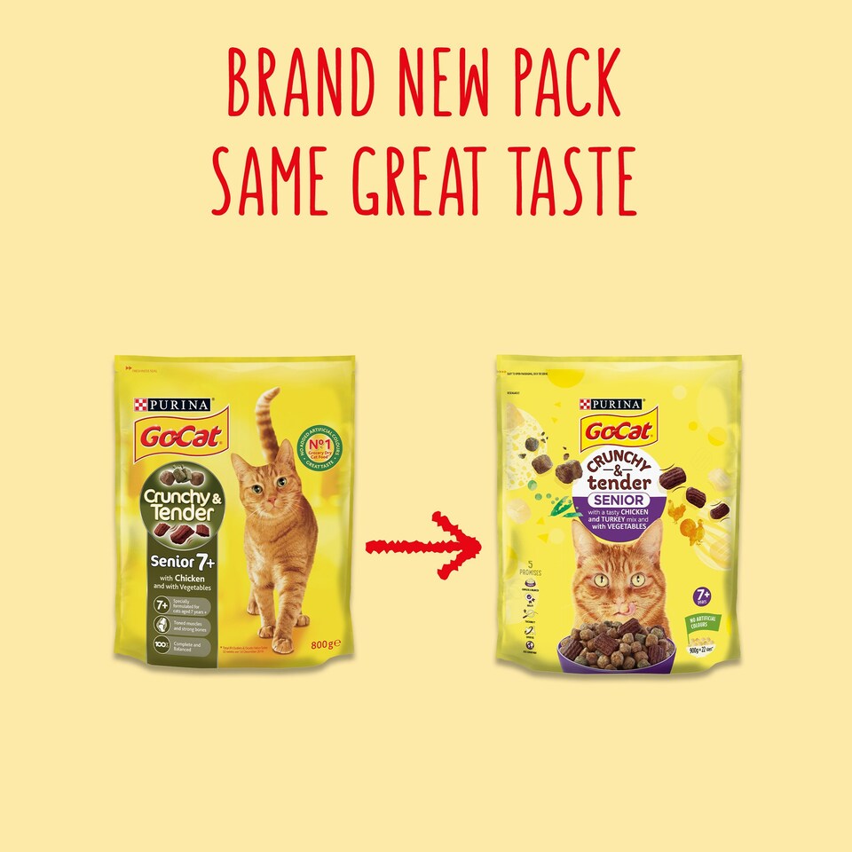 image 1 of Go-Cat Crunchy & Tender Senior Chicken Turkey & Vegetables 800G