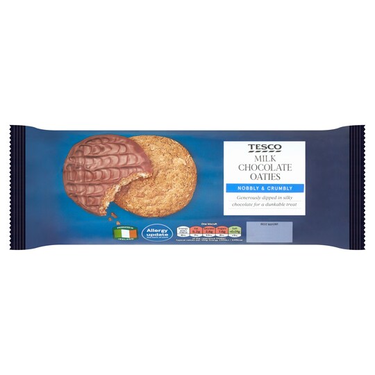 Tesco Milk Chocolate Oaties Biscuits 300G Tesco Groceries