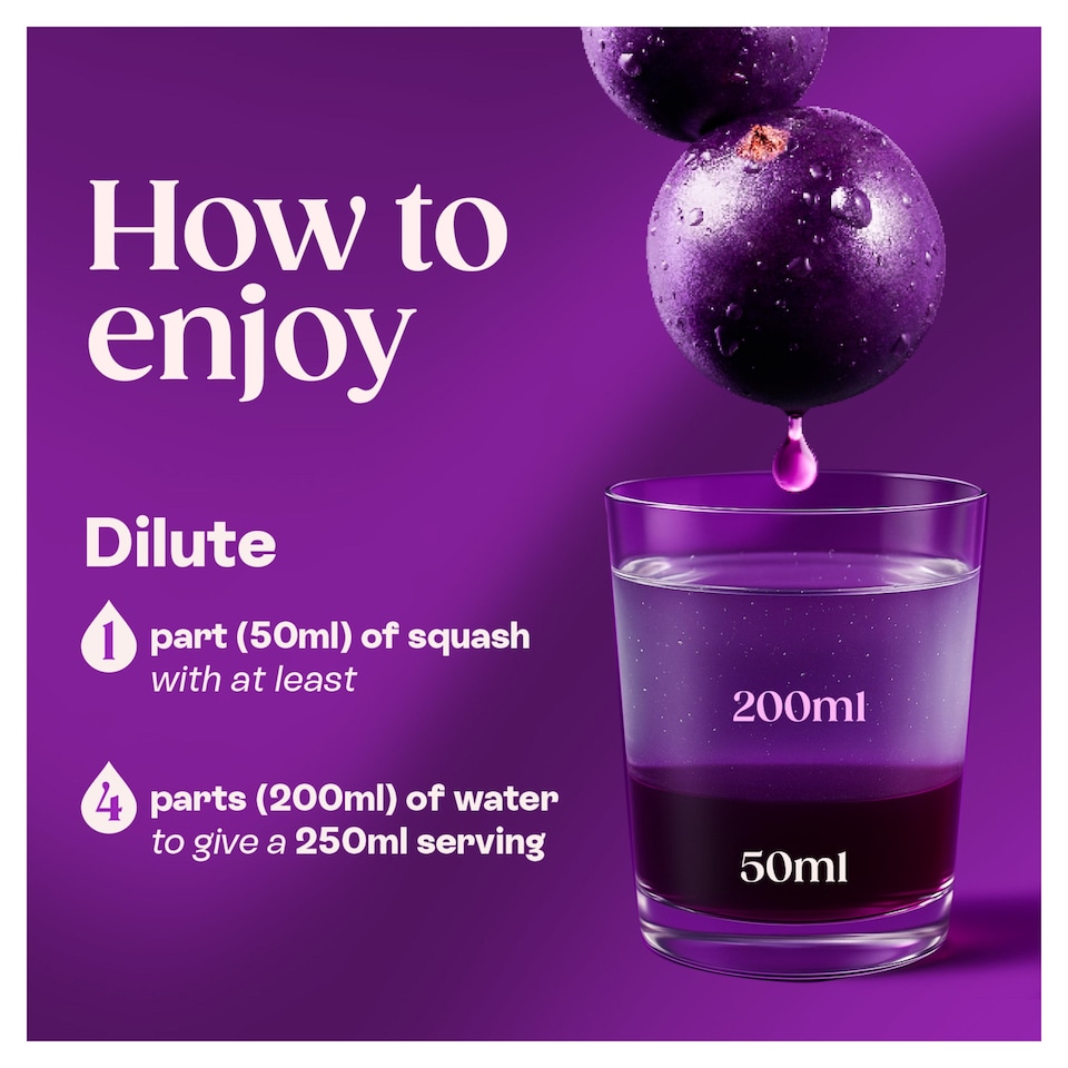image 1 of Ribena Blackcurrant Squash No Added Sugar 1.5L