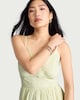 image 2 of The F&F Edit Pure Cotton Embroidered Patchwork Midi Dress in Green